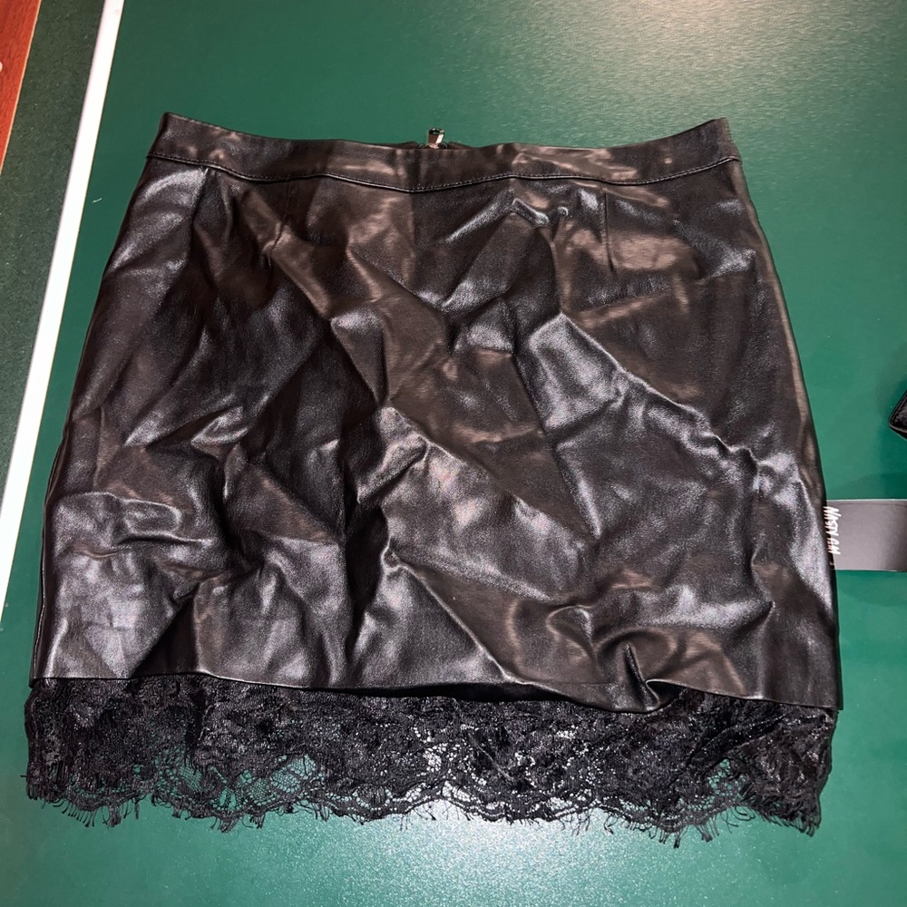 Guess Leather Skirt with Lace trim